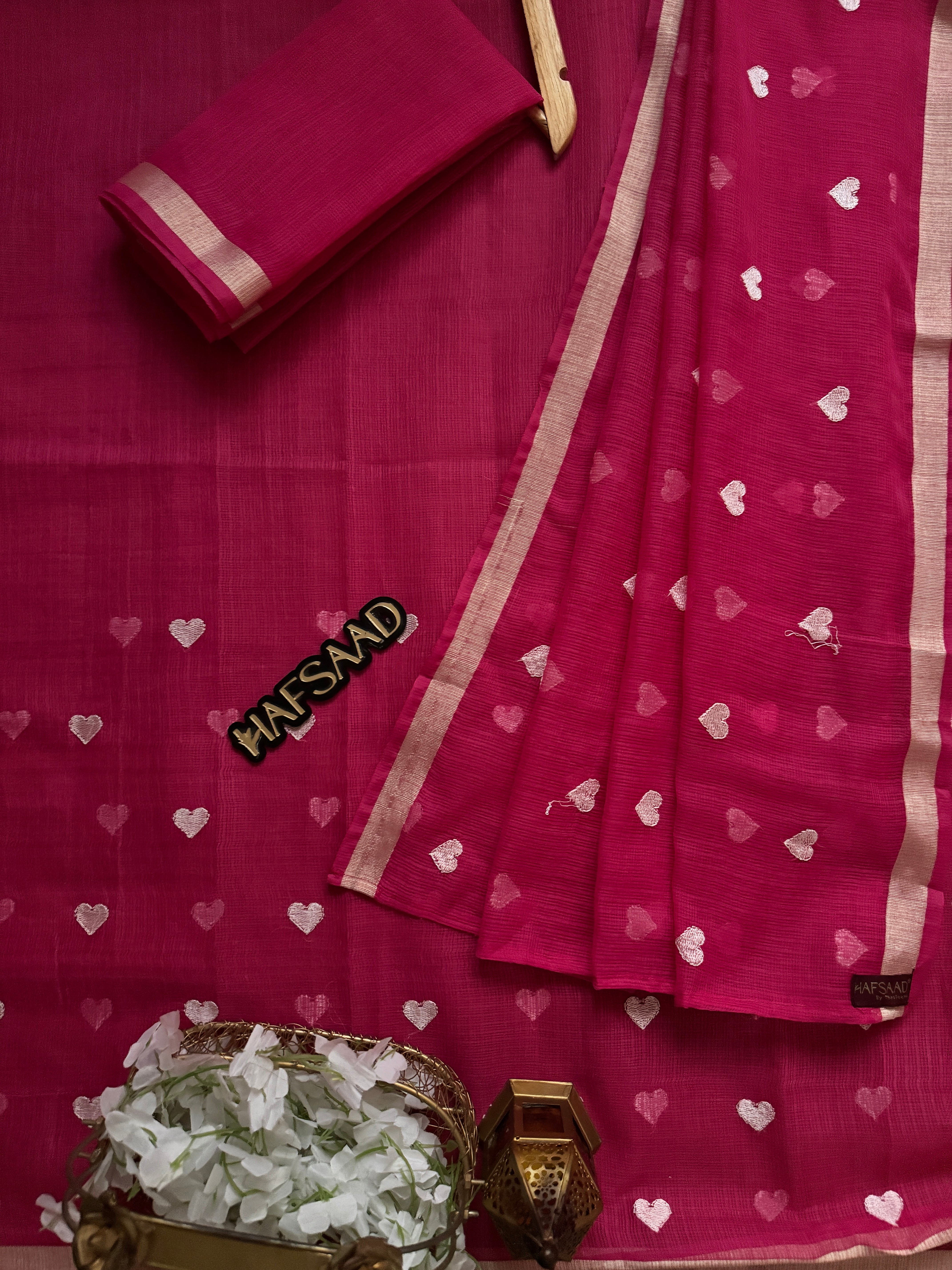 Amour - Pure Kota saree ( Hot Pink)