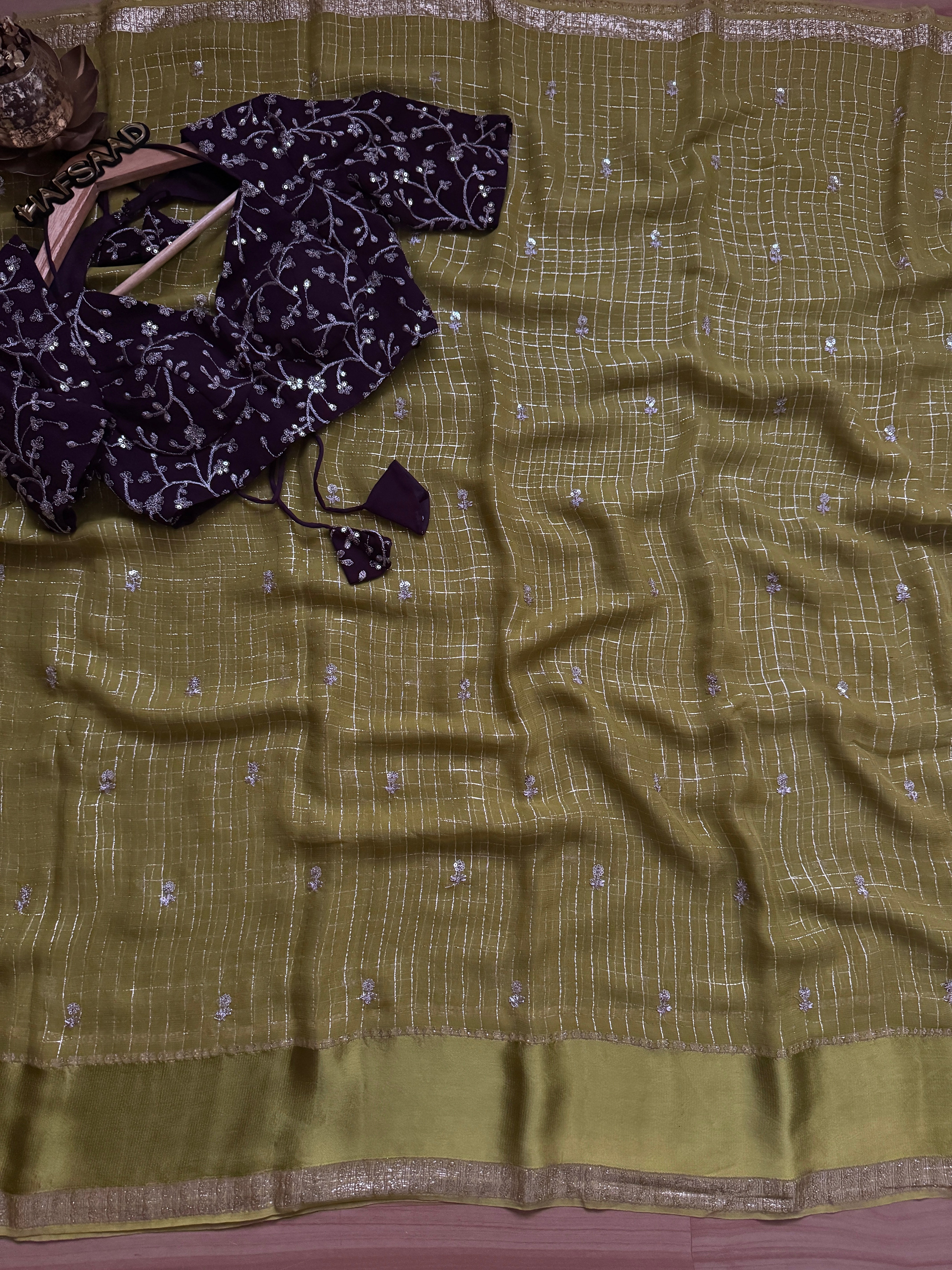 Mathu - Pure viscose saree (Parrot Green)