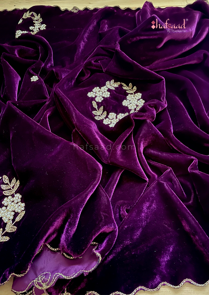 Raiza 3- Purple velvet saree