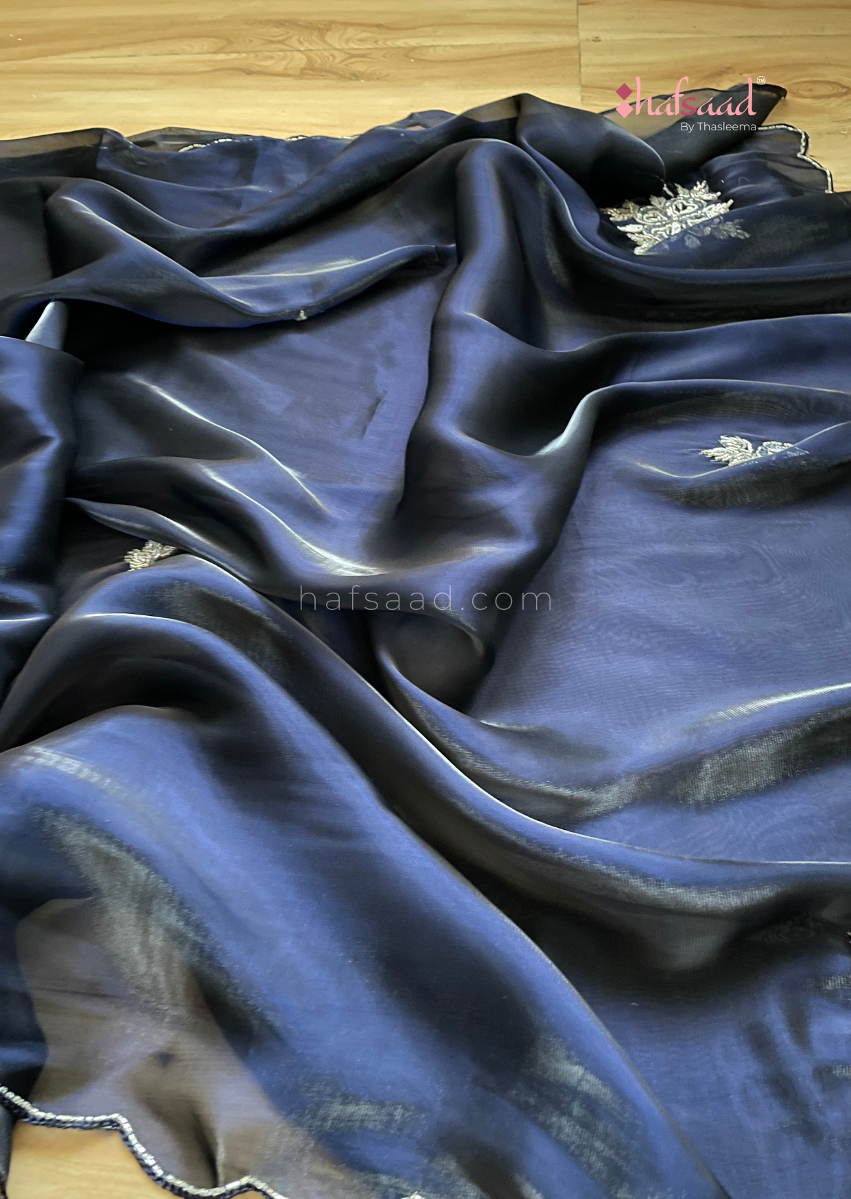 Molten Twilight- Handwork satin organza saree