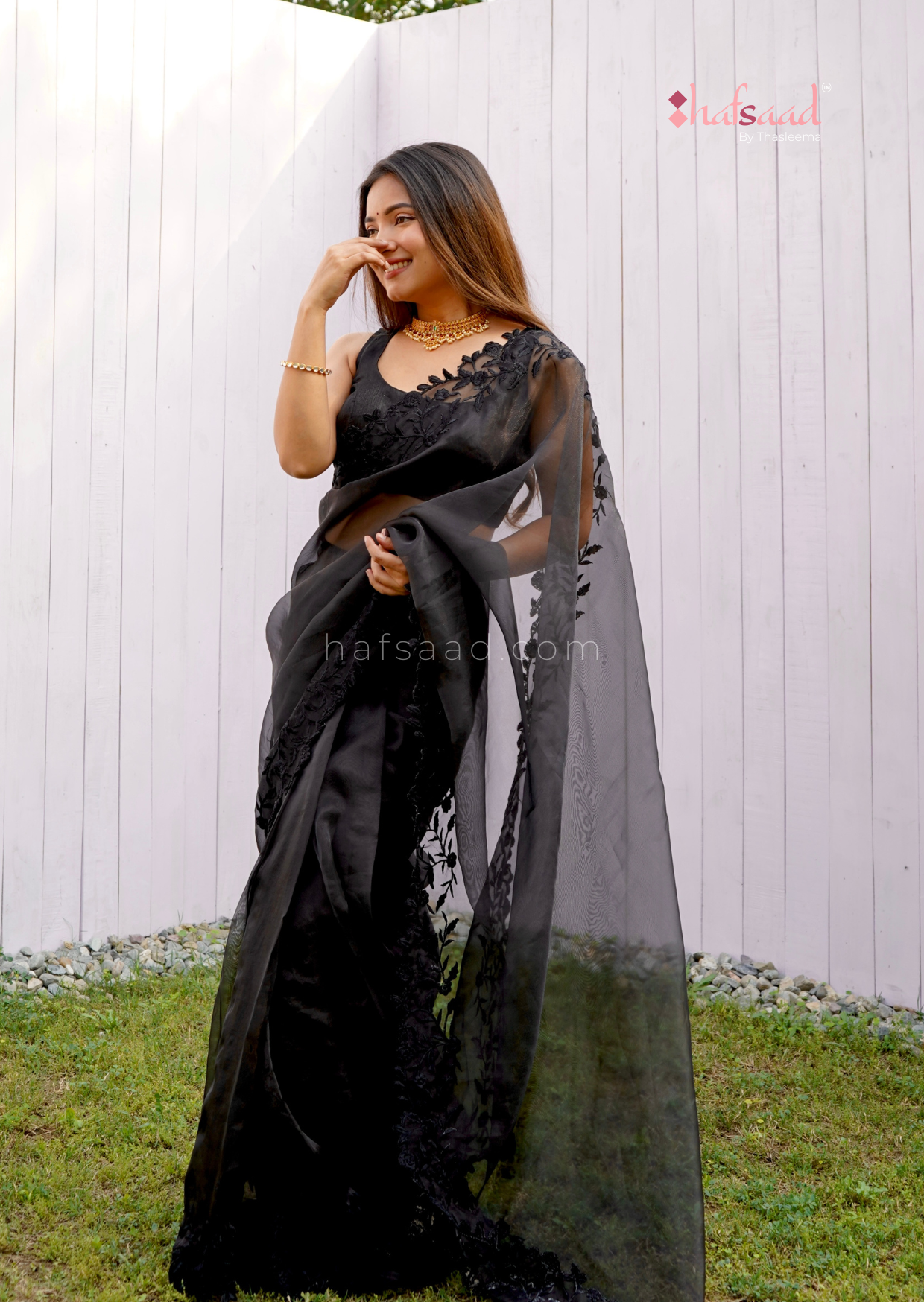 Roop- Organza saree (Black)