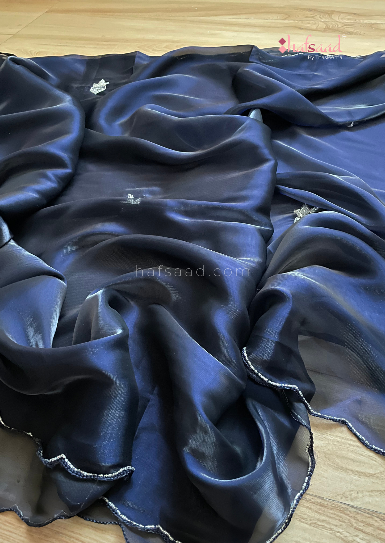 Molten Twilight- Handwork satin organza saree