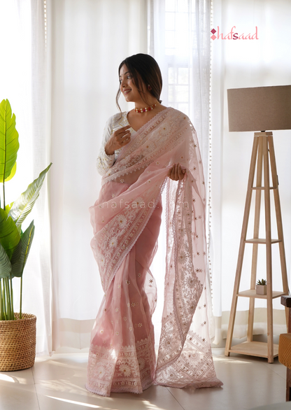 Blushed- Ready to wear saree (Pink)