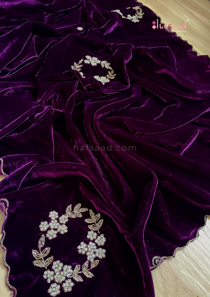 Raiza 3- Purple velvet saree