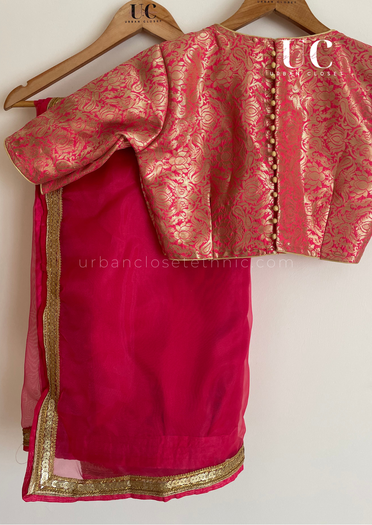 Rouge- Hot pink organza saree