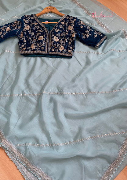 Valentine- Ready to wear saree (Blue)
