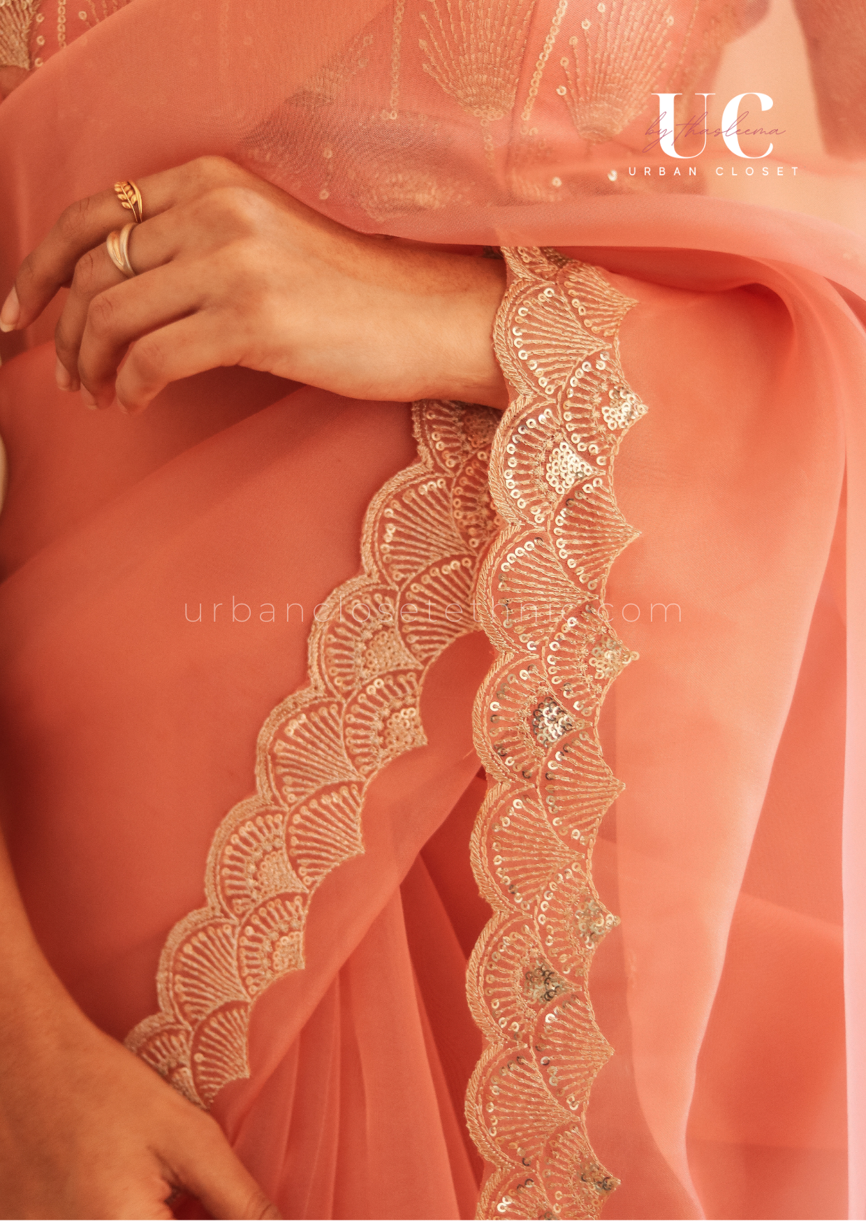 Peached- Organza saree