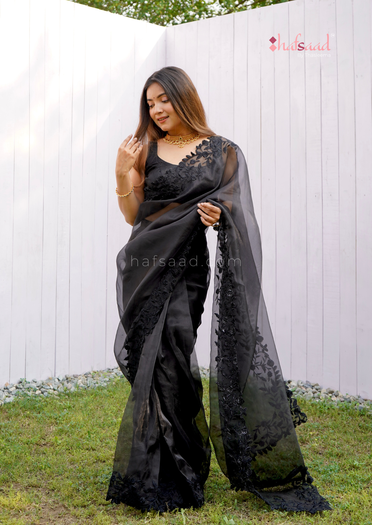 Roop- Organza saree (Black)