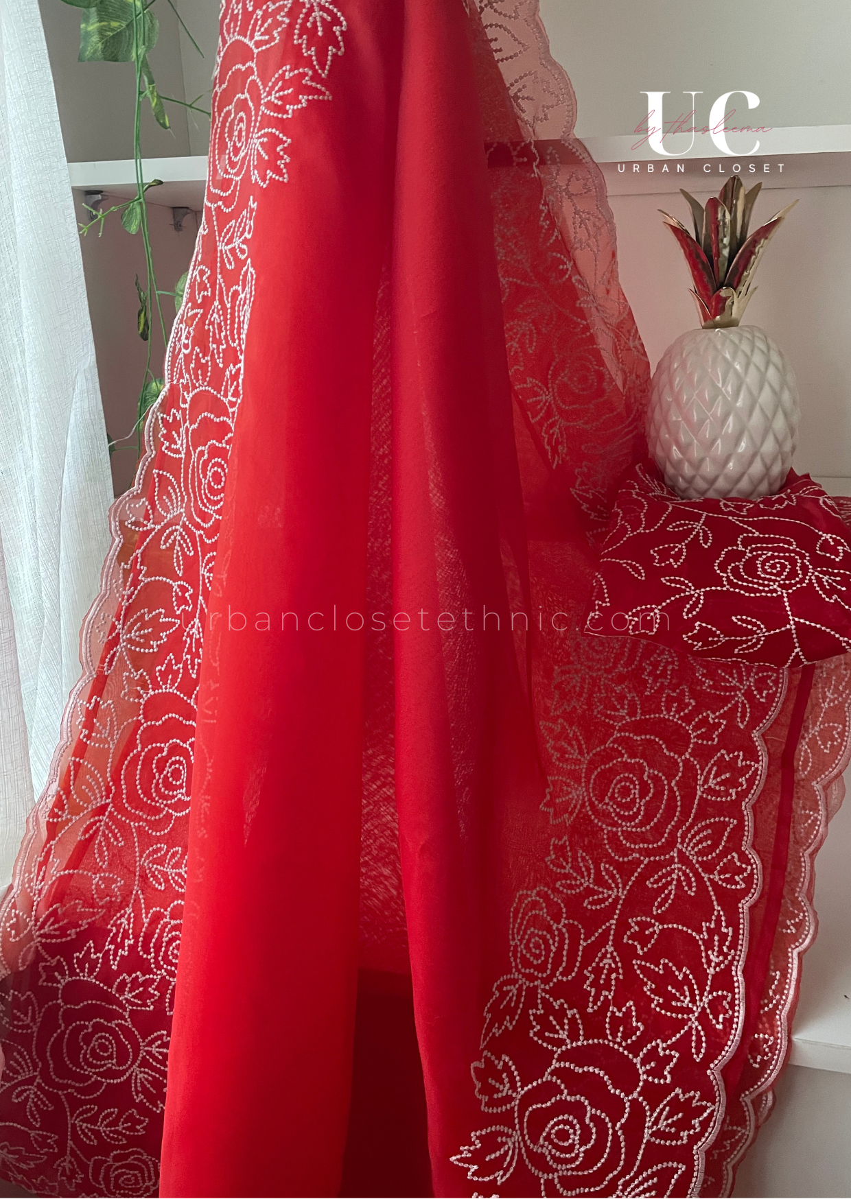 Isha Organza- Red