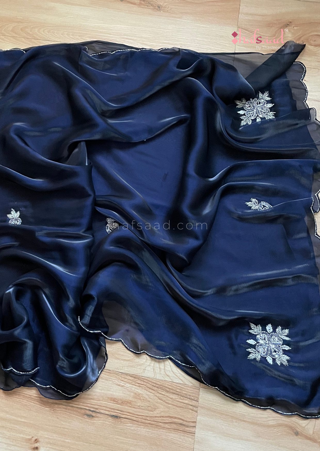 Molten Twilight- Handwork satin organza saree