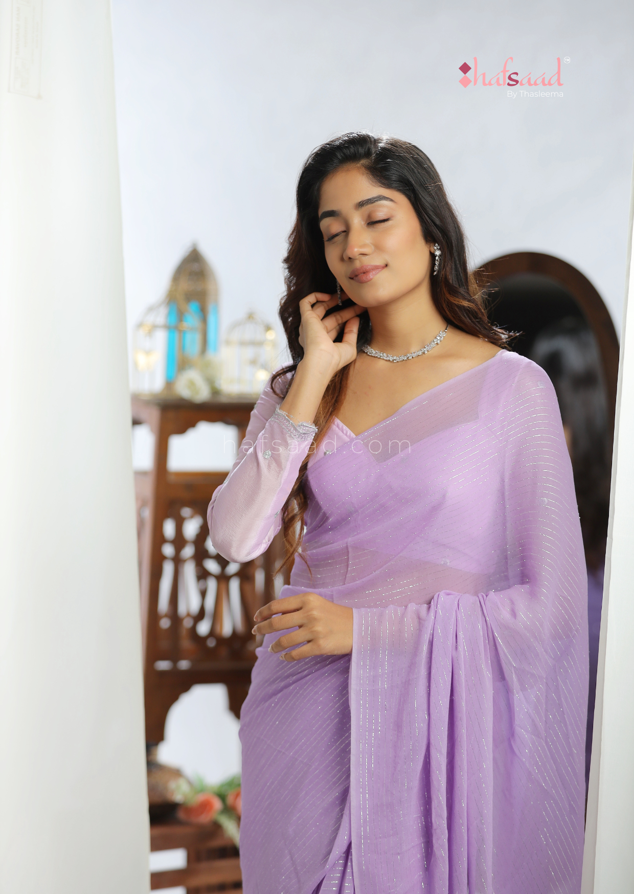 Samri- Viscose chiffon saree (Lilac)