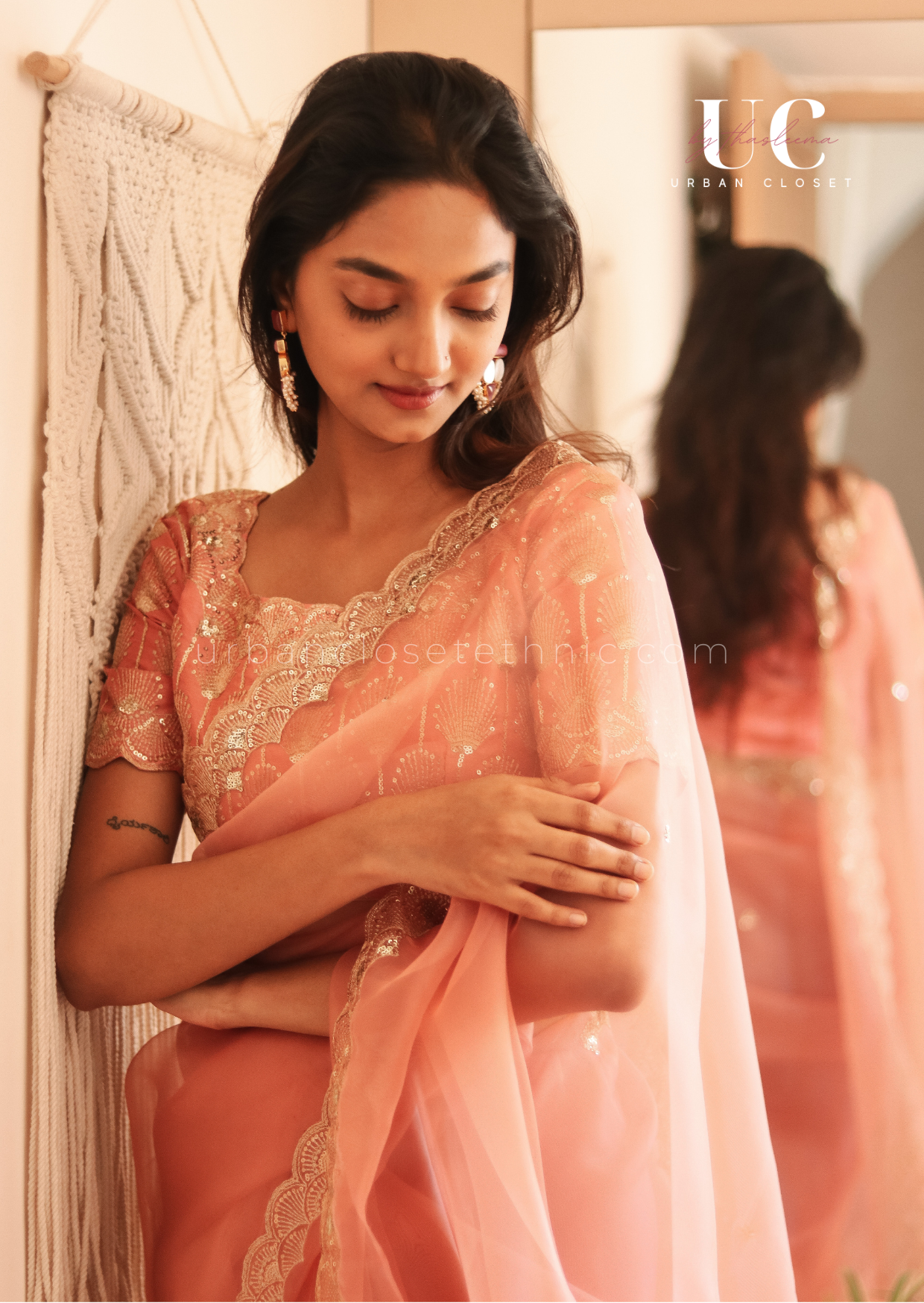 Peached- Ready to wear saree