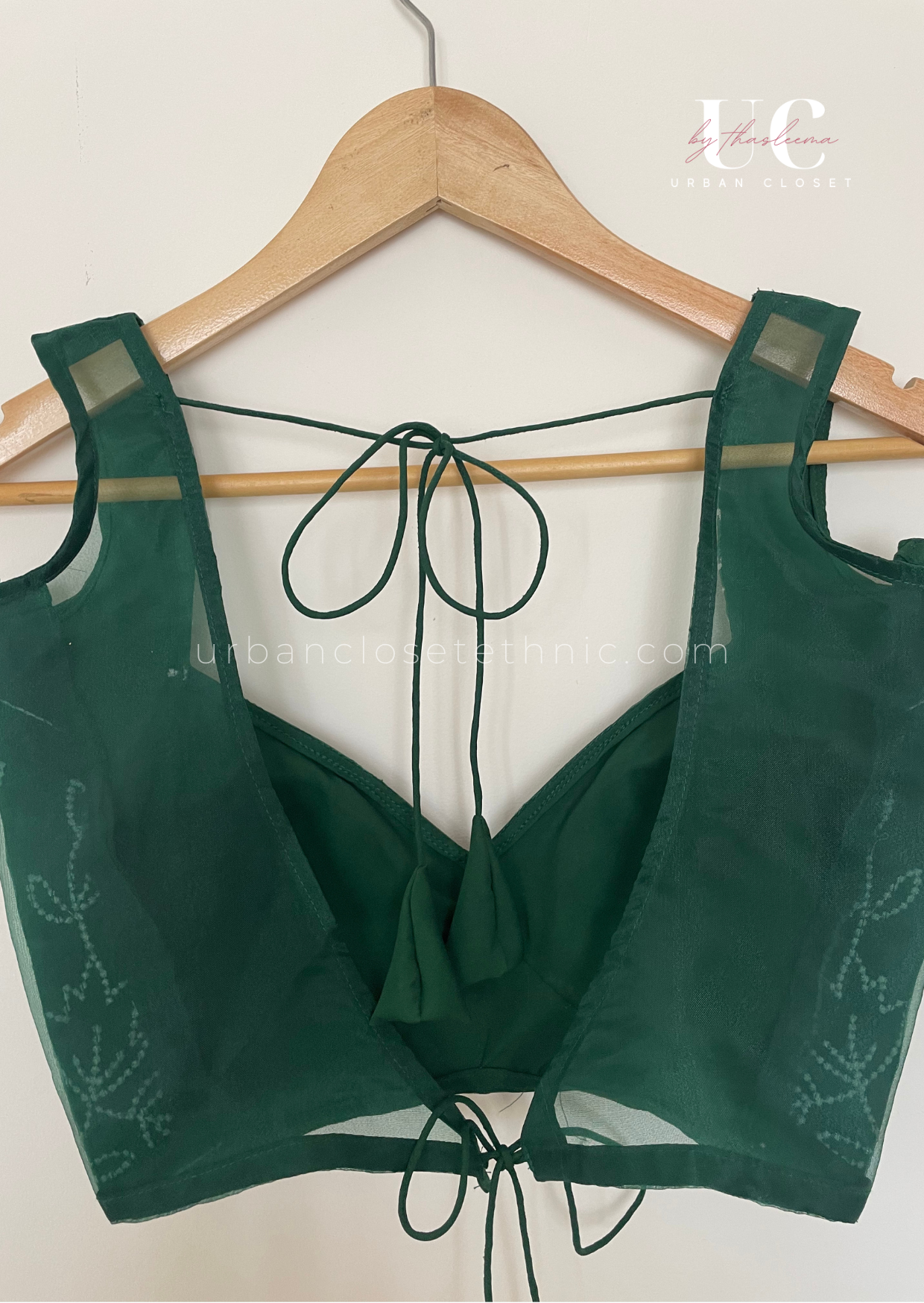 Isha Organza- Bottle Green