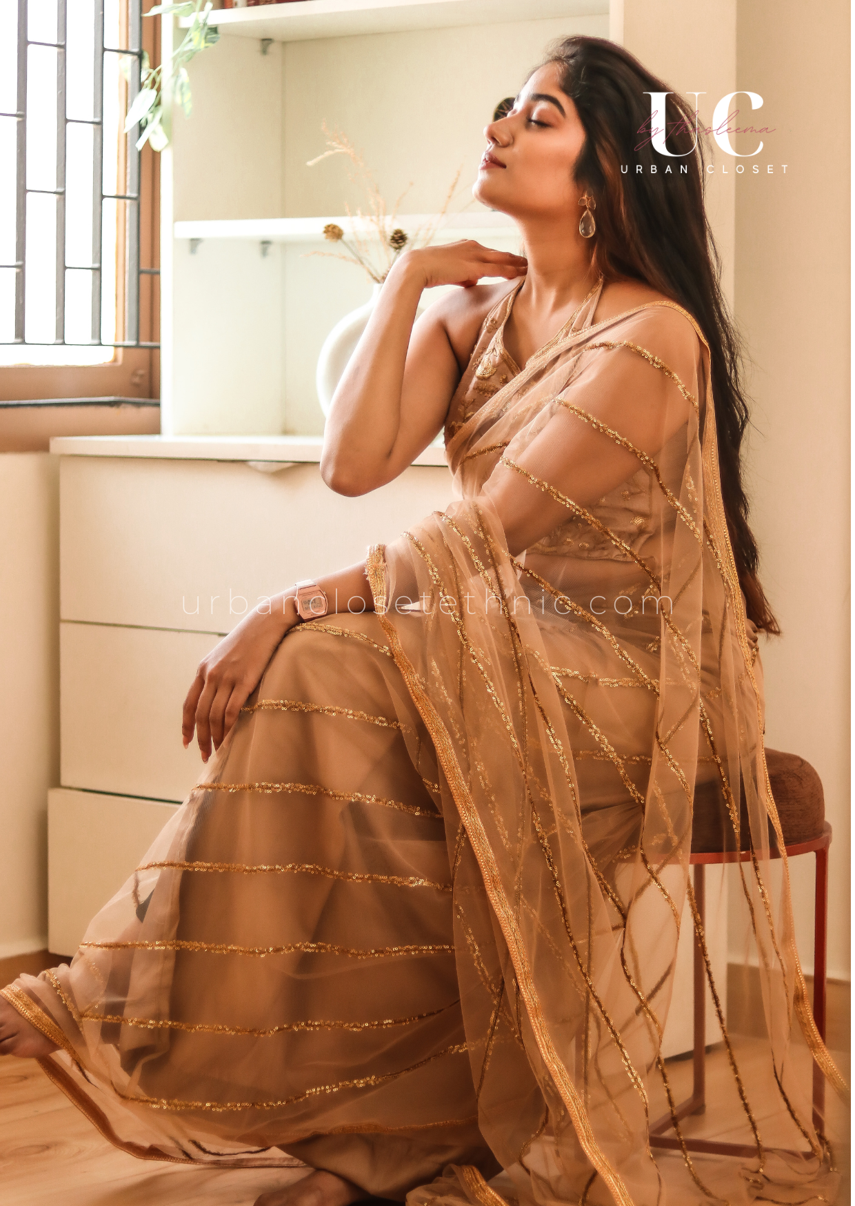 Golden Girl- Mono net saree