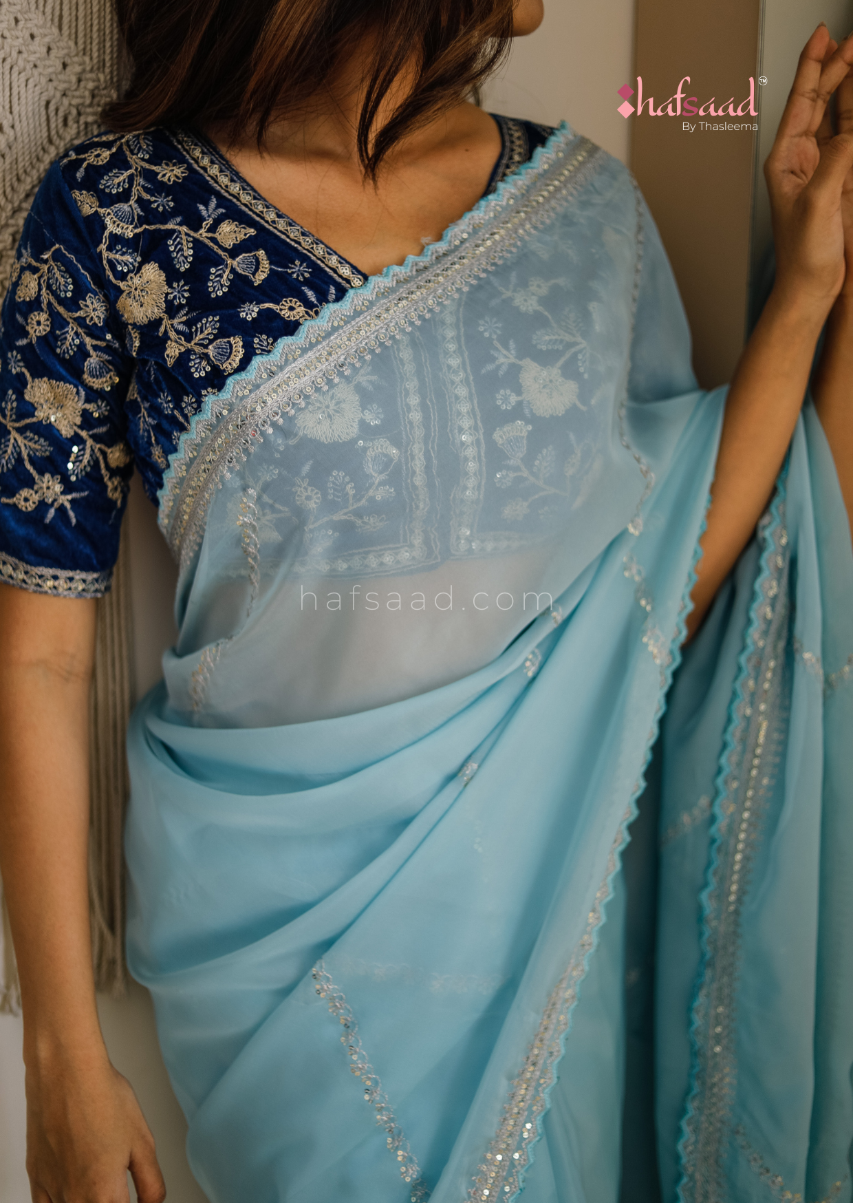 Valentine- Designer saree (Blue)