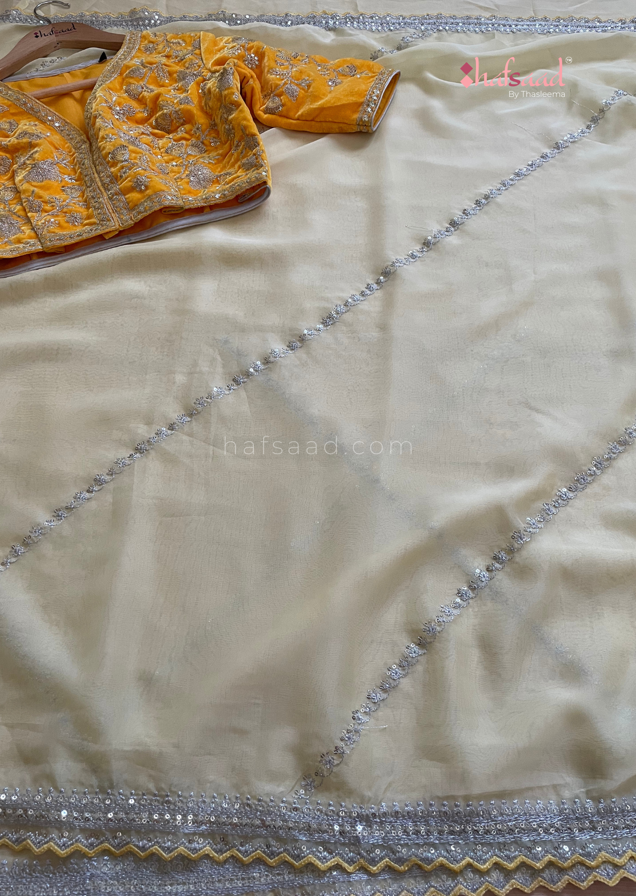 Valentine- Designer saree (Pastel Yellow)