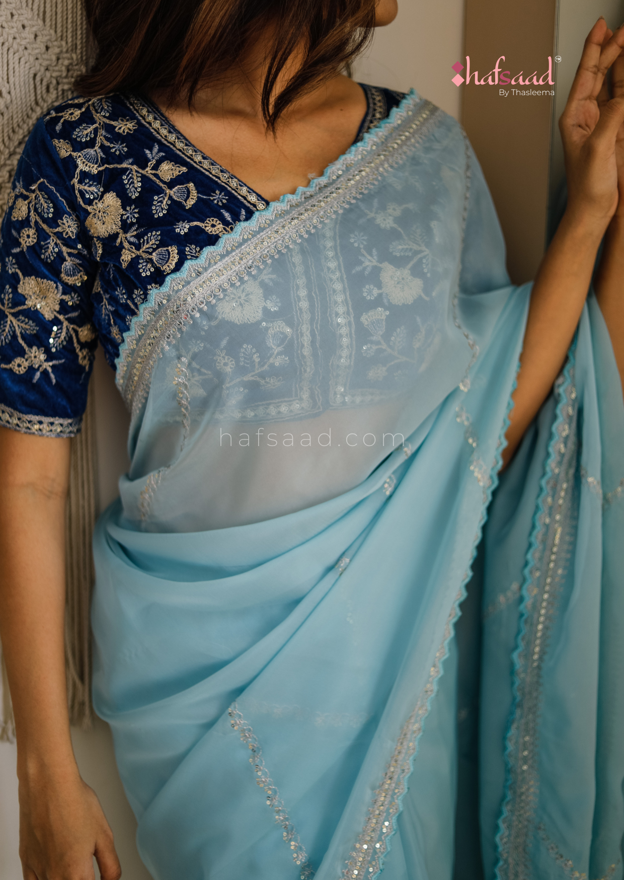 Valentine- Ready to wear saree (Blue)