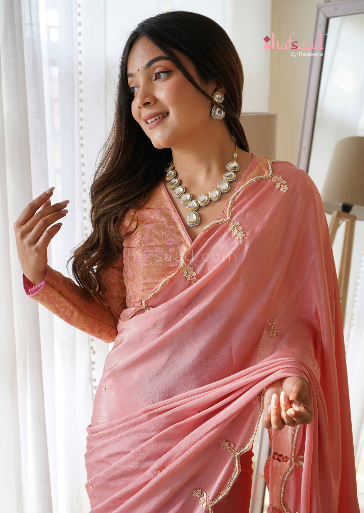 Isha Handwork saree- Pink