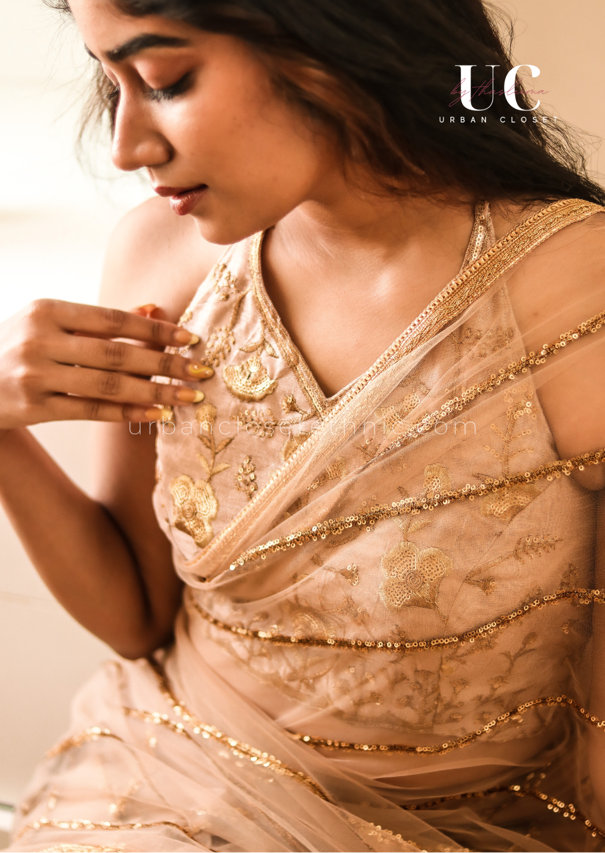 Golden Girl- Mono net saree