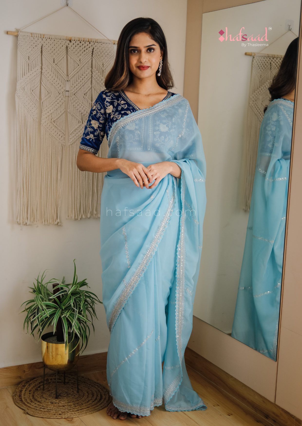 Valentine- Ready to wear saree (Blue)