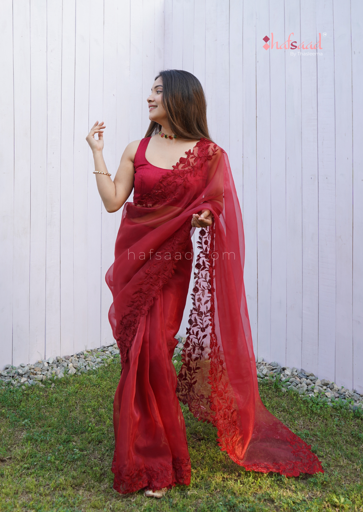 Roop- Organza saree (Maroon)