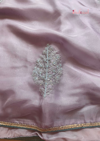 Lathifa- Premium chiffon silk saree ( Pastel Lavender)