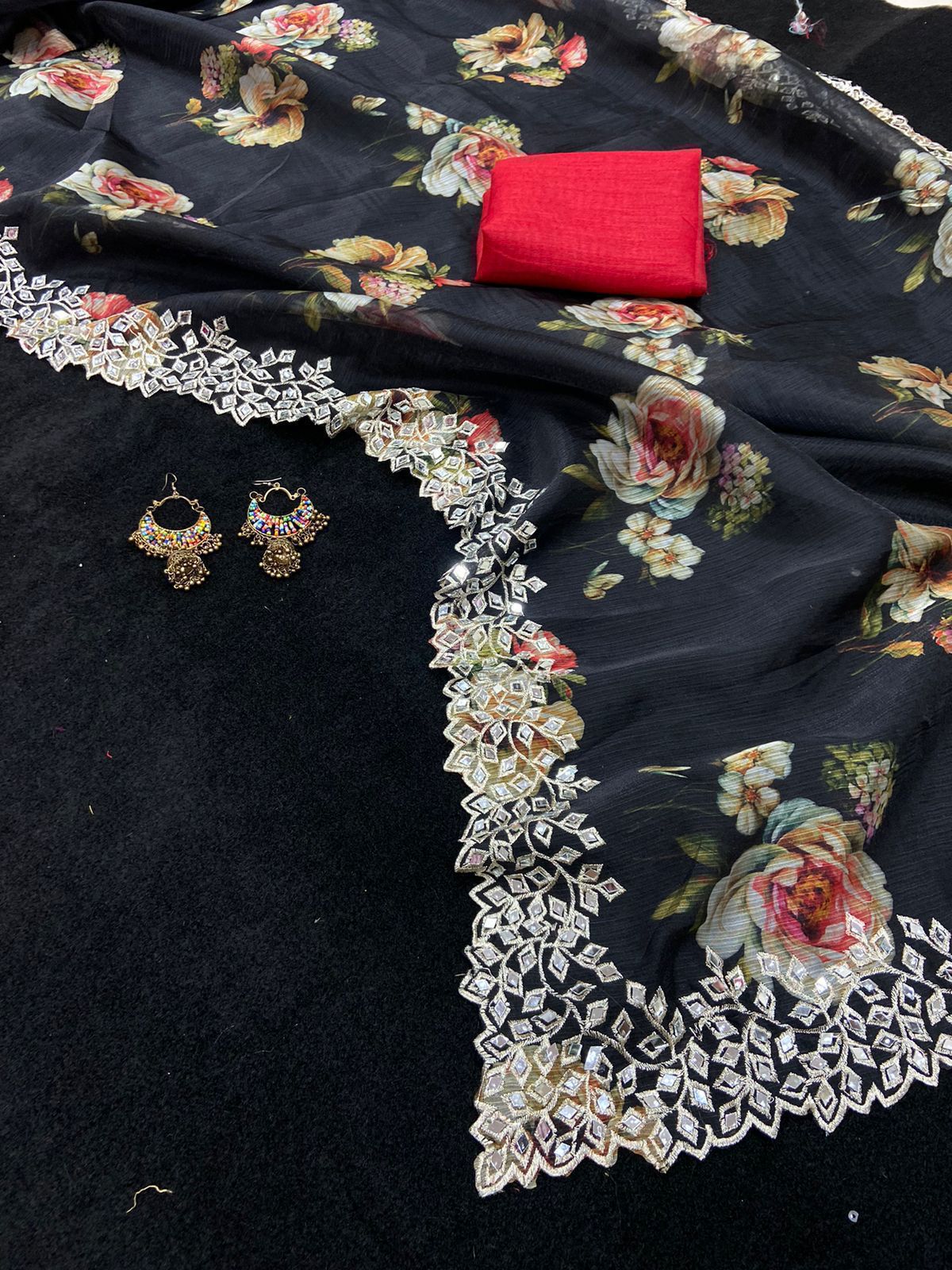 Neelima- Khadi organza (Black)