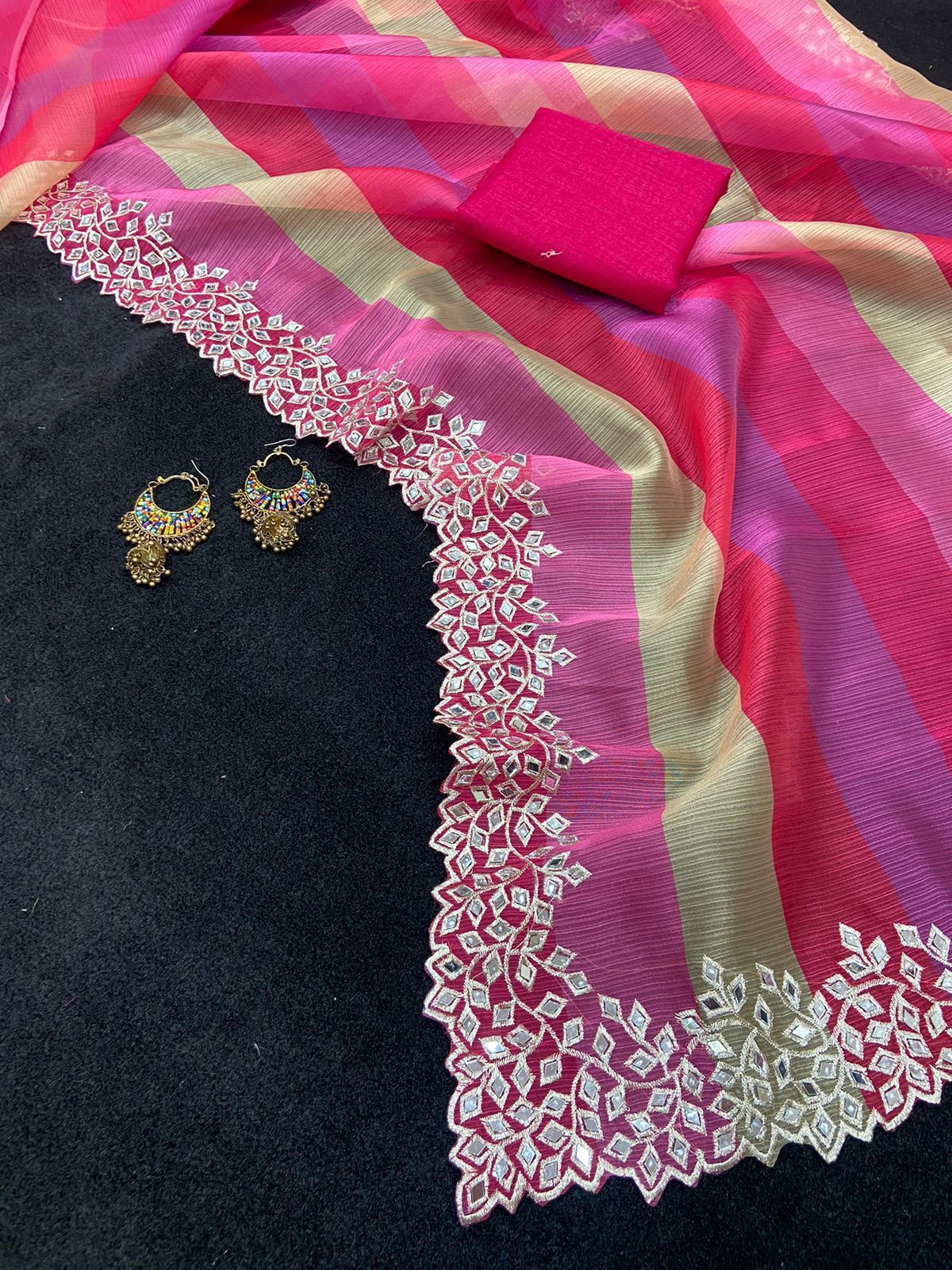 Neelima- Khadi organza ( Pink)