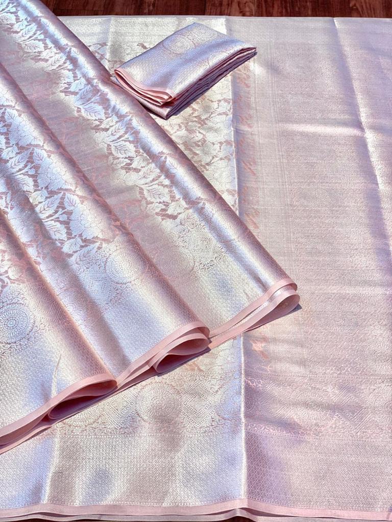 Anoosha pastel banaras silk saree