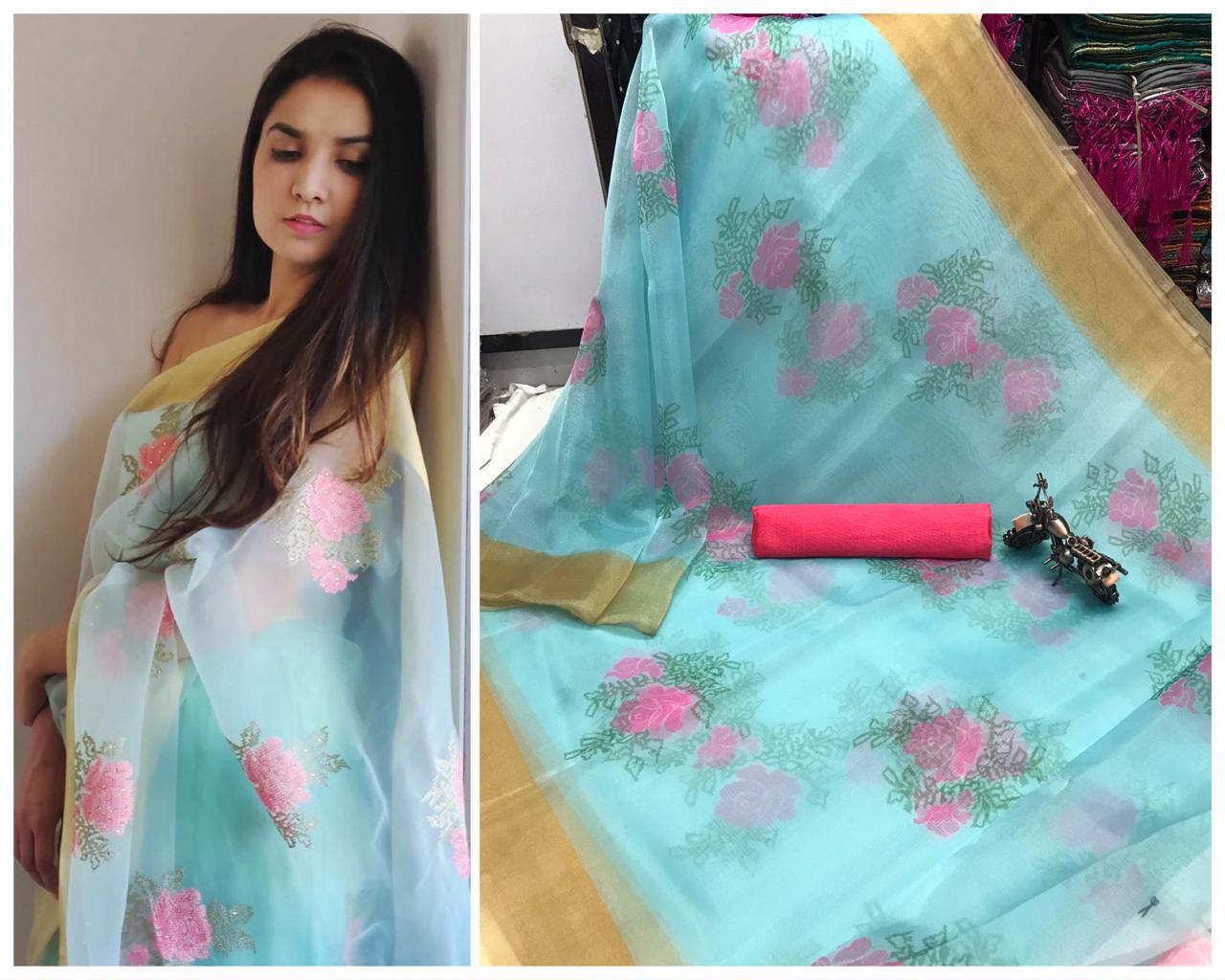 Paro Nair- Digital Organza saree