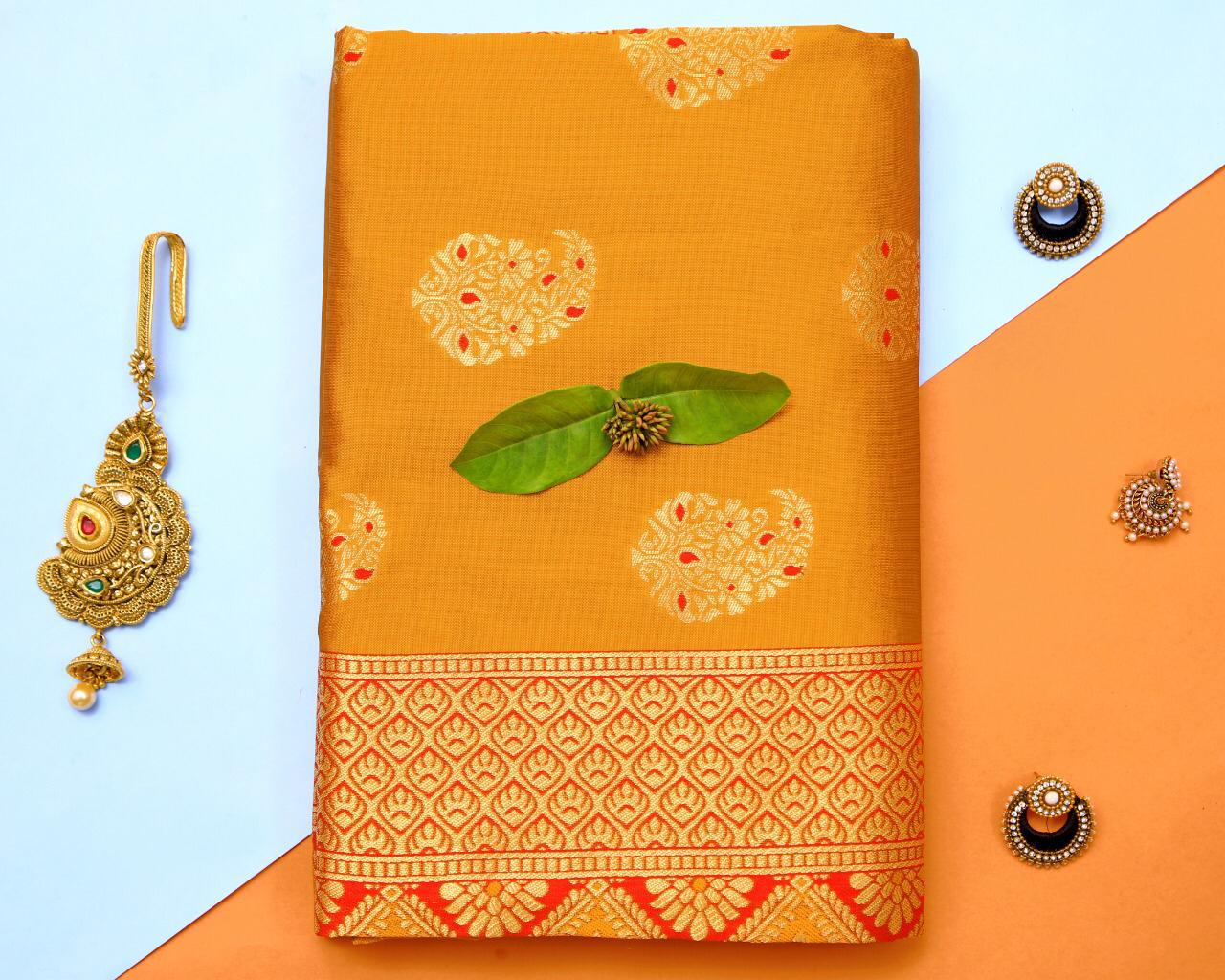 HALDI- Faux silk saree