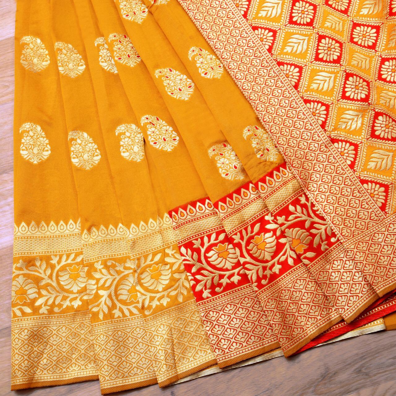 HALDI- Faux silk saree